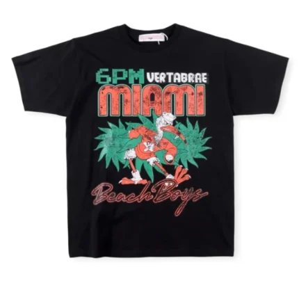 Vertabrae 6 PM Miami Beach Boys T-shirt Black
