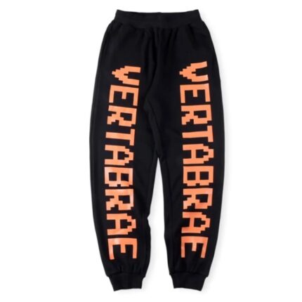 Vertabrae Black with Orange Logo Sweatpants