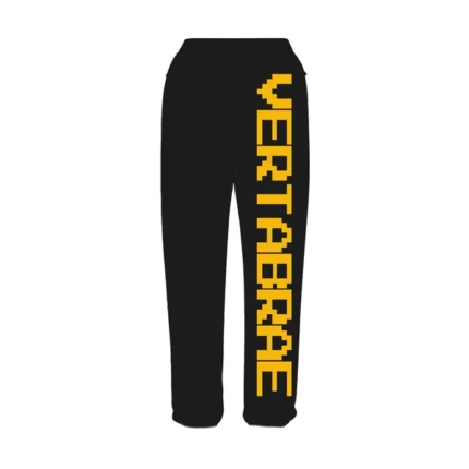 Vertabrae Sweatpants Black With Yellow Logo