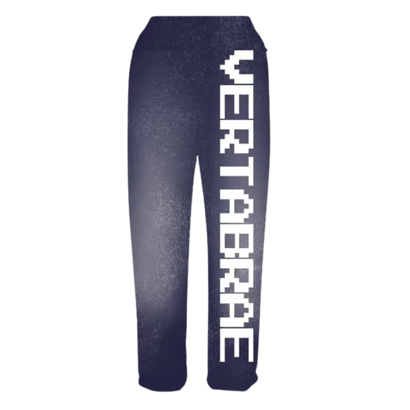 Vertabrae Navy with White Logo Sweatpant